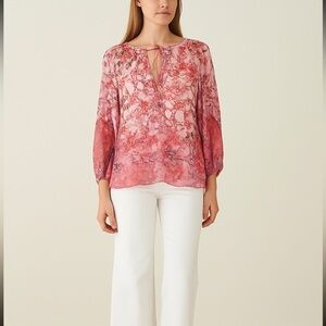 Crosby Ombré Mandala Pink Floral Sheer Top NWT Size XS
